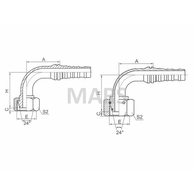Hydr.konc. DKOS 4SH Interlock DN20 / M36x2 90°